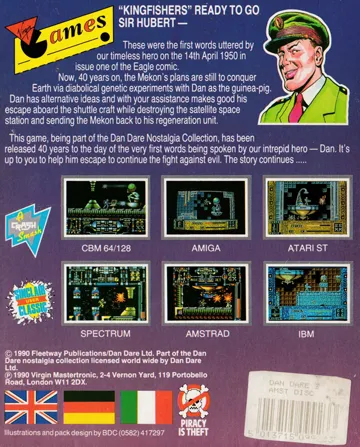 Dan Dare III - The Escape (UK) (1990) (Trainer) box cover back